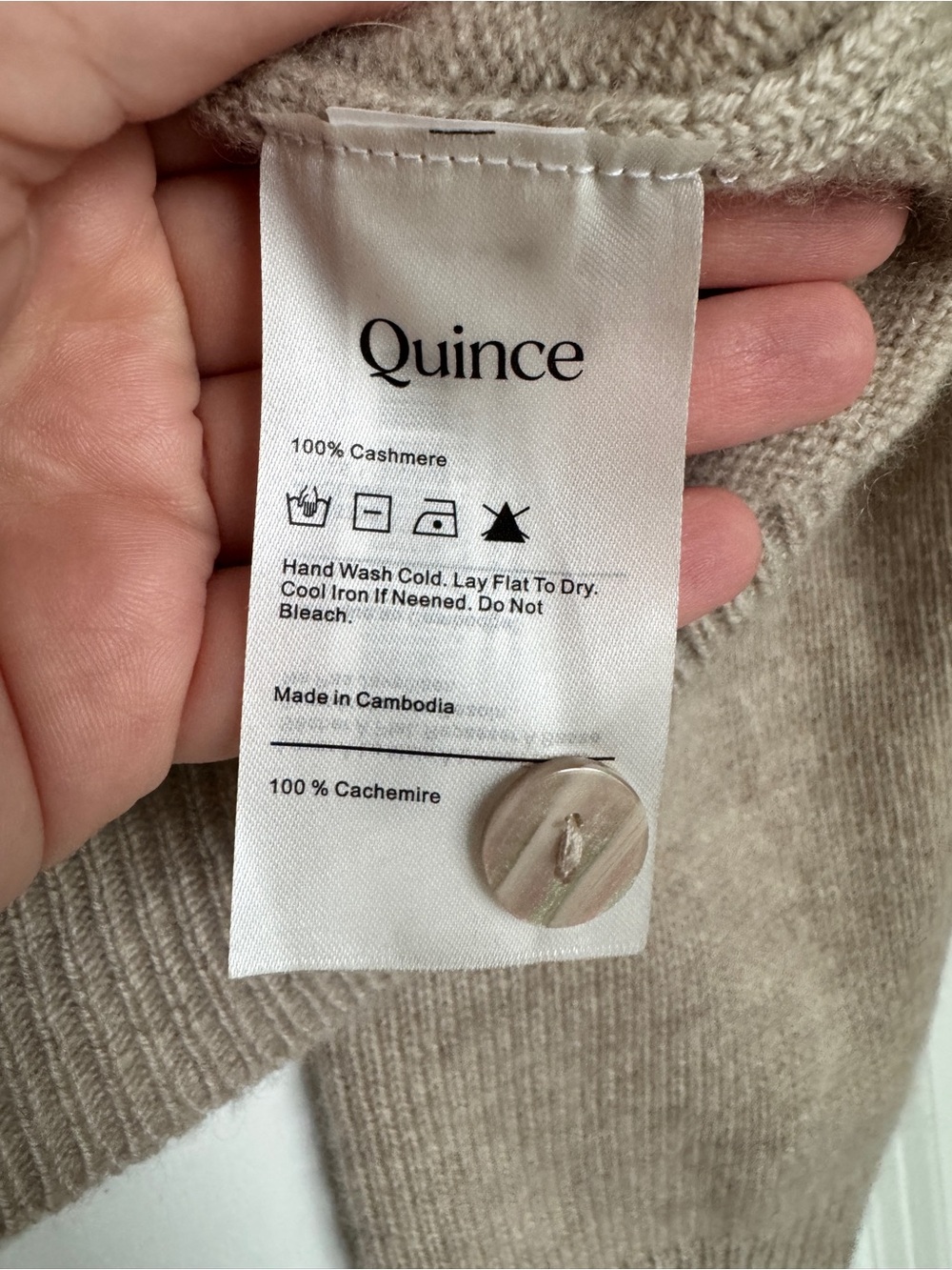 QUINCE 100% Mongolian Cashmere Cropped Crew Cardigan Sweater Undyed XL - Picture 11 of 14